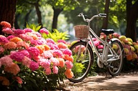 Bicycle flower nature outdoors. AI generated Image by rawpixel.