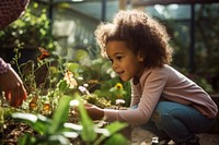 Outdoors garden nature child. AI generated Image by rawpixel.