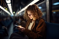 Reading train adult woman. 