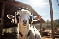 Headphones livestock mammal animal. 