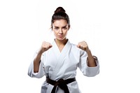 Karate sports adult woman. 