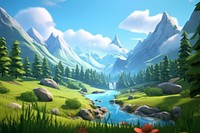Landscape nature panoramic mountain. AI generated Image by rawpixel.