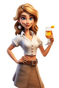 Cartoon adult glass drink. AI generated Image by rawpixel.