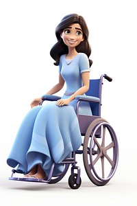 Wheelchair adult cartoon woman. AI generated Image by rawpixel.
