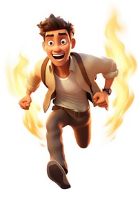 Cartoon adult fire face. 