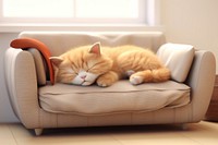 Sleeping furniture cushion mammal. AI generated Image by rawpixel.