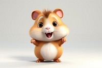 Hamster figurine cartoon rodent. 