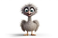 Ostrich cartoon animal bird. 