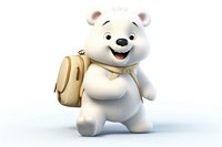 Cartoon white cute bear. 