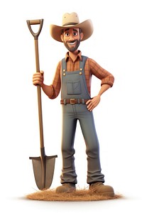 Figurine holding cartoon farmer. AI generated Image by rawpixel.