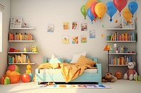 Bedroom furniture balloon cartoon. AI generated Image by rawpixel.