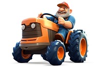 Tractor vehicle cartoon driving. 