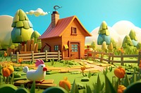 Cartoon outdoors nature farm. AI generated Image by rawpixel.