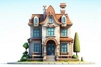 Architecture building mansion cartoon. AI generated Image by rawpixel.