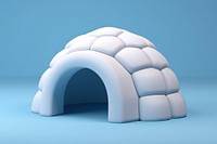 Igloo blue blue background outdoors. 