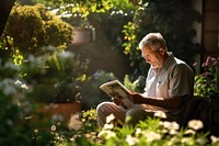 Reading nature garden publication. 