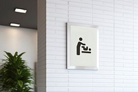 Toilet sign mockup psd