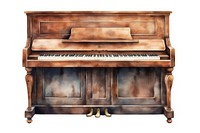 Piano keyboard brown old. 