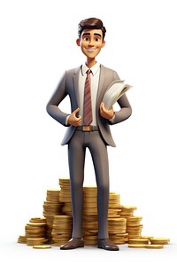 Money cartoon adult man. 