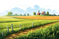 Farm agriculture landscape grassland. AI generated Image by rawpixel.