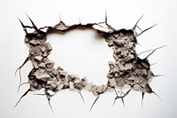 Broken hole wall white background. AI generated Image by rawpixel.