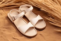 Footwear sandal white brown. 