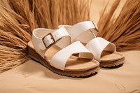 Footwear sandal white brown. 