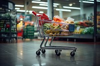 Supermarket shopping cart shopping cart. 