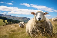 Sheep grassland livestock outdoors. 