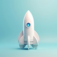 Rocket aircraft vehicle blue. AI generated Image by rawpixel.