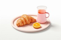 Croissant breakfast plate food. AI generated Image by rawpixel.