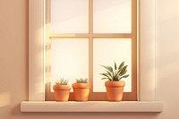 Window plant windowsill light. 