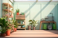 Garden shelf plant room. 