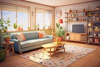 Room architecture furniture building. AI generated Image by rawpixel.