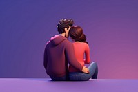 Romantic sitting cartoon adult. AI generated Image by rawpixel.