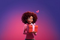 Cartoon gift celebration hairstyle. AI generated Image by rawpixel.