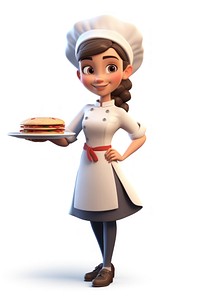 Cartoon food smiling chef. 