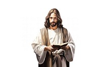 Adult white background spirituality portrait. 