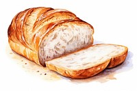 Bread food white background viennoiserie. 