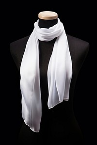 Scarf white black black background. 