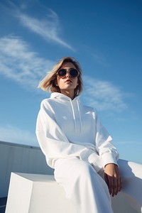 Sunglasses outdoors sitting fashion. 