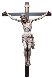 Cross crucifix symbol white background. 