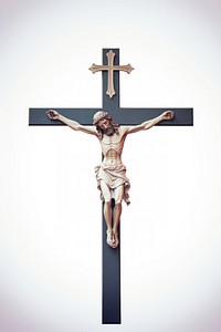 Cross crucifix symbol white background. 