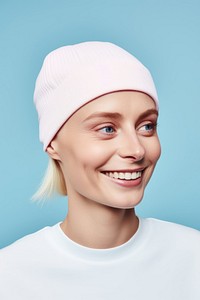 Portrait beanie adult woman. 