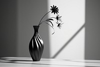 Flower vase black white. 