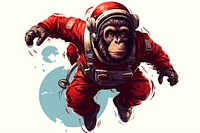 Astronaut mammal ape chimpanzee. AI generated Image by rawpixel.