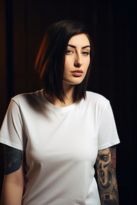Tattoo portrait t-shirt adult. AI generated Image by rawpixel.