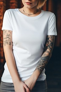 T-shirt tattoo sleeve white. 