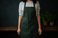 Apron green midsection portrait. 