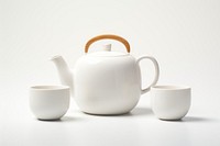 Teapot porcelain tableware white. 